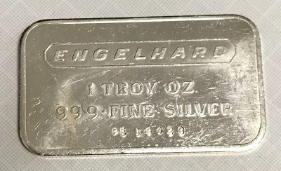 Silver Engelhard Bar 1oz .999 Frosted Back