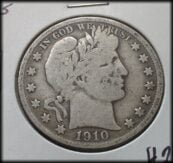 1910-S Silver Barber Half Dollar