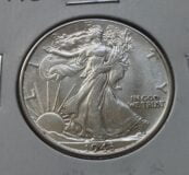 1943 Silver Walking Liberty Half Dollar Choice AU