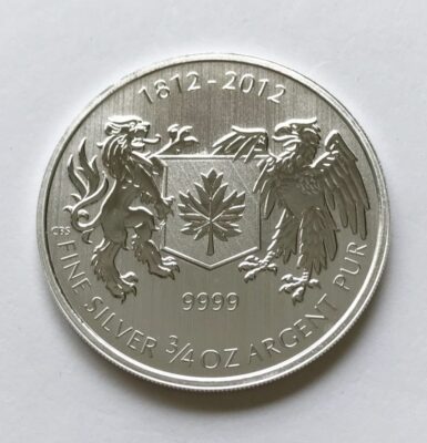 2012 Canada Silver War of 1812 3/4 oz .9999 BU