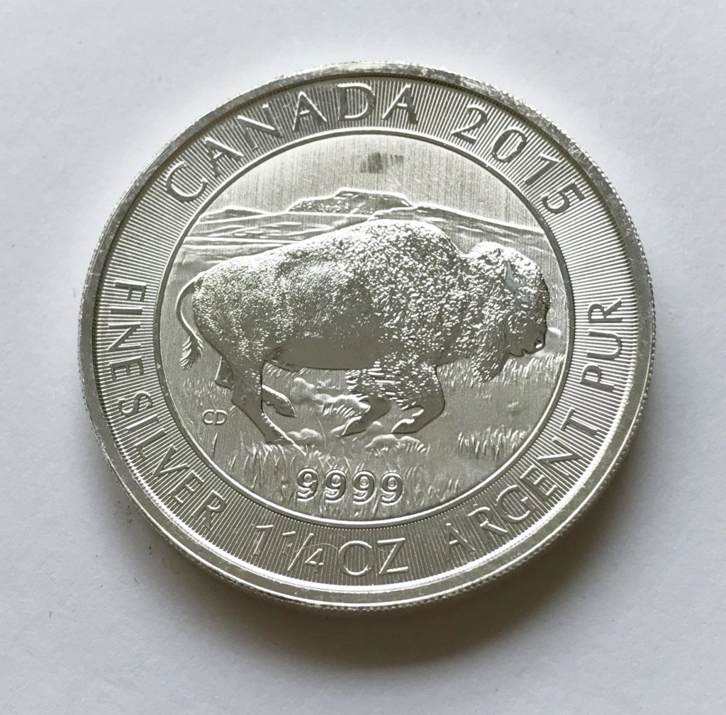 2015 Canada 1.25 oz .9999 Fine Silver Bison *BU* Canadian $8 Coin SKU160 