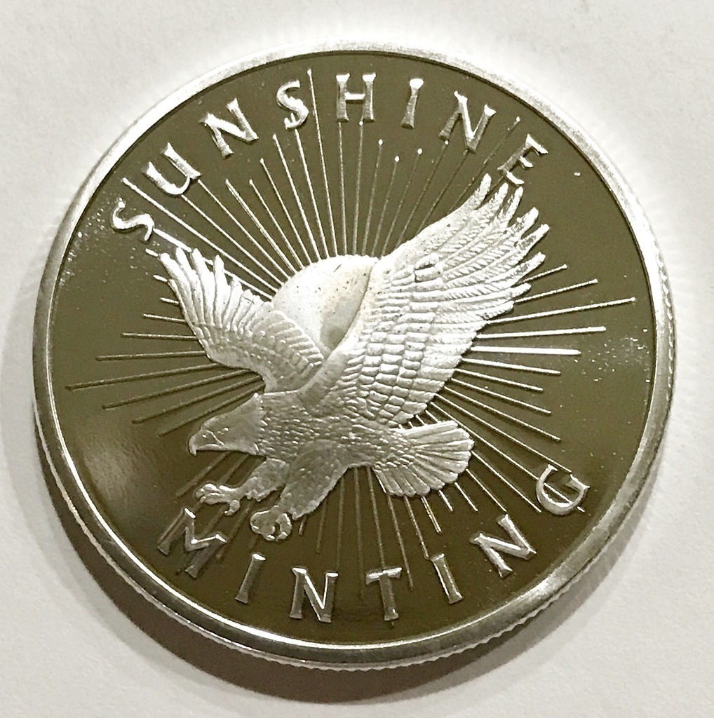 1 Troy oz Sunshine Minting .999 Fine Silver Eagle Round