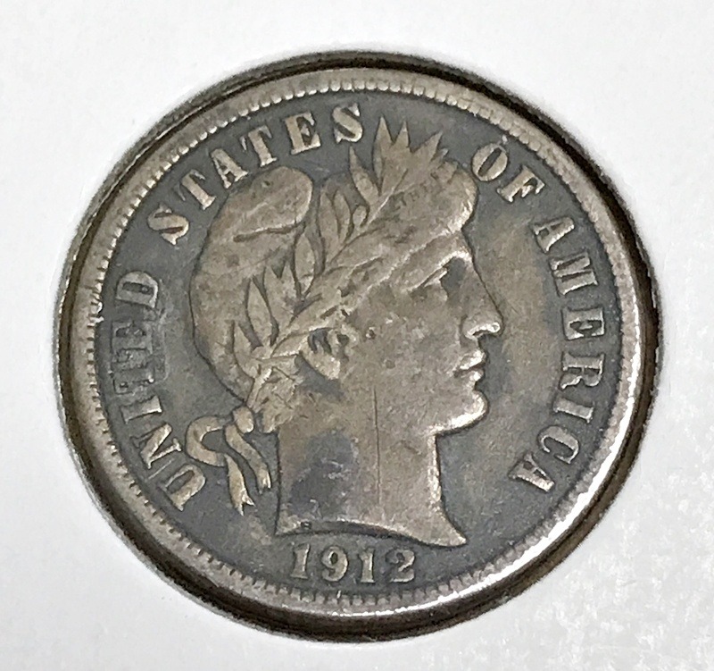 1912 silver fashion barber dime