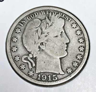 1915-S Silver Barber Half Dollar -VG #1393