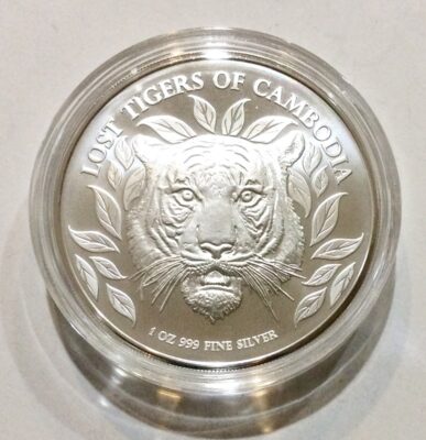 2022 Cambodia Lost Tiger of Cambodia 1 oz Silver BU
