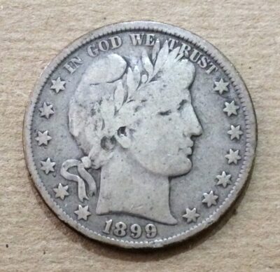 1899 Silver Barber Half Dollar -VG