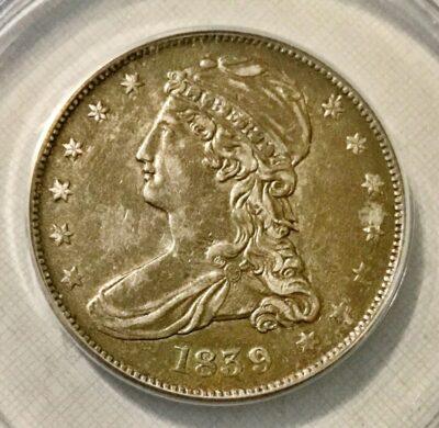 1839 Capped Bust Half Dollar ANACS EF 45 Details