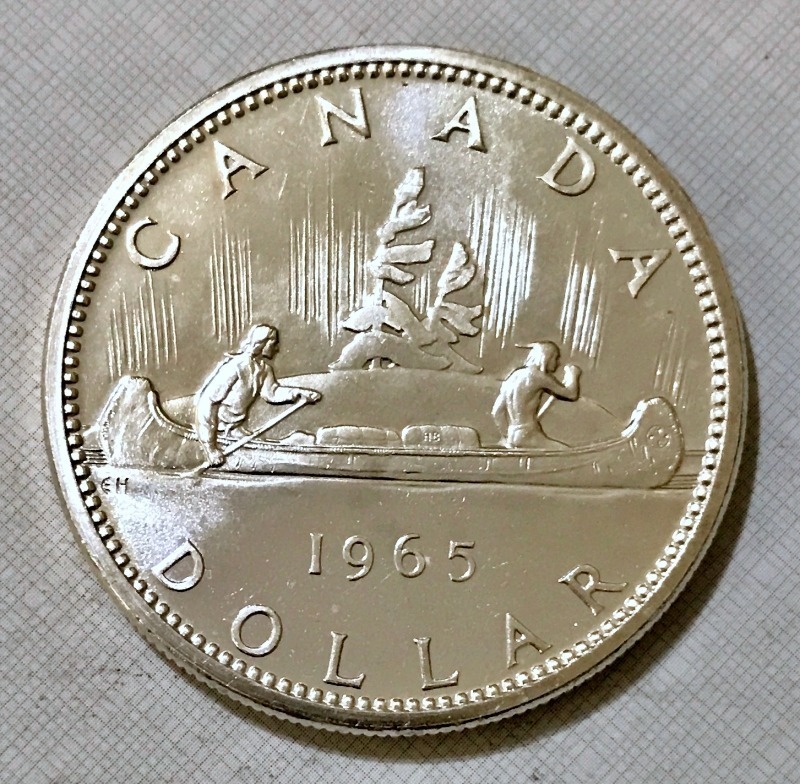 カナダ　１ドル銀貨　1965年 1965 Canada Silver Dollar BU/Prooflike - Collectible Investors