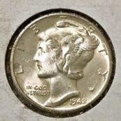 1942-D BU Silver Mercury Head Dime - FSB