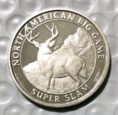 North American Big Game Proof 1oz .999 Silver Mule Deer