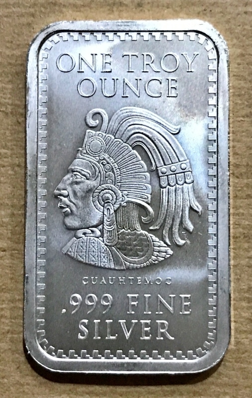Golden State Mint GSM 1 oz .999 Aztec Calendar Silver Bar
