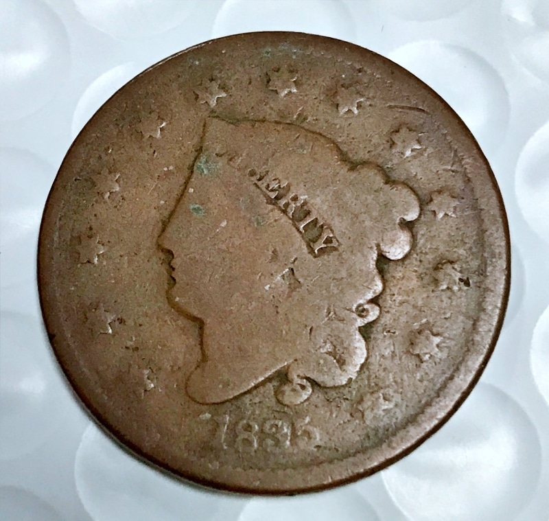 1835 Coronet Liberty Head Large Cent - Collectible Investors