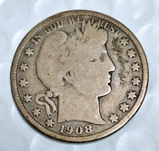 1908-D Silver Barber Half Dollar VG