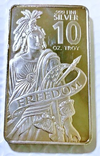 Elemetal Freedom 10 oz 999 Fine Silver Bar