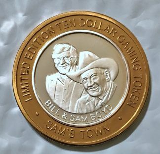 2004 Sam's Town 25th Anniversary $10 Silver Casino Token