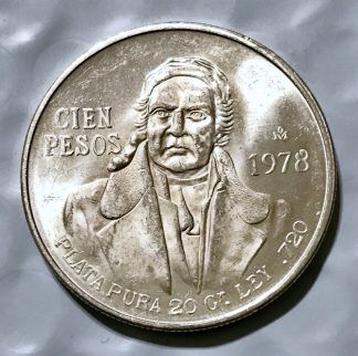 1978 Mexico Silver 100 Pesos Au/Bu