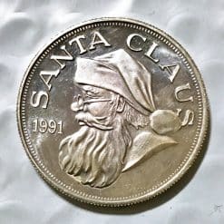 1991 Vintage 1 oz .999 Silver Santa Claus Round