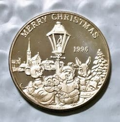 1996 Silver Christmas Round - Vintage Holiday Gift