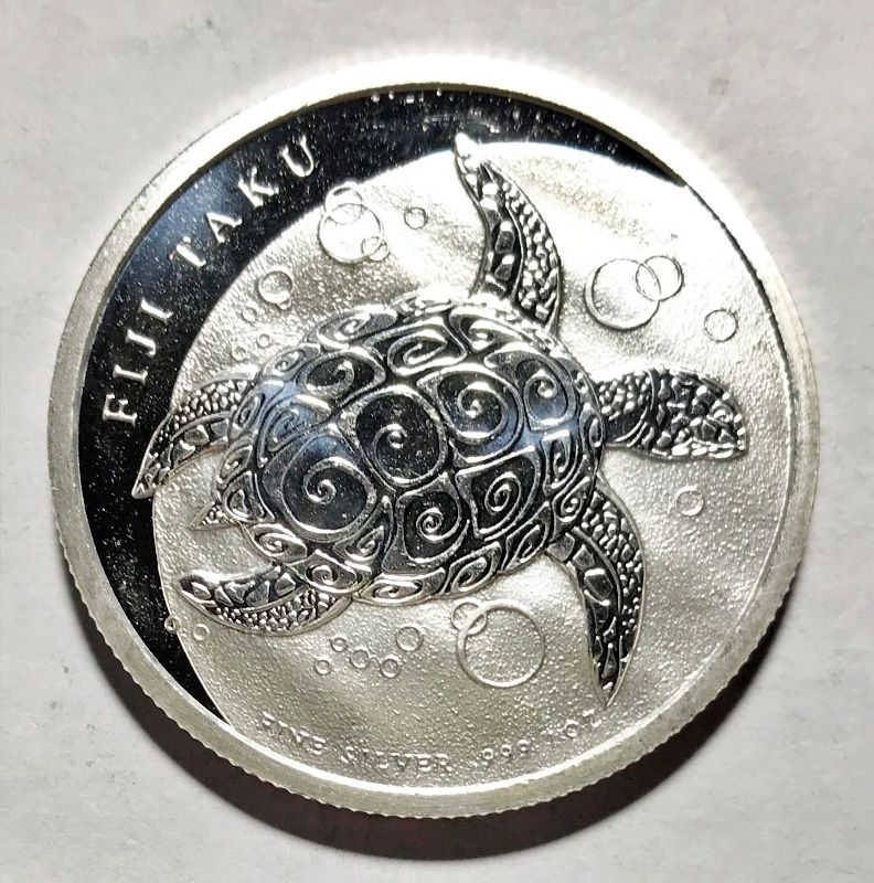 2013 Fiji Two Dollars – 1 oz .999 Silver Taku Hawksbill Turtle