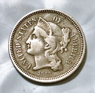 1868 Three Cent 3¢ Nickel - VF